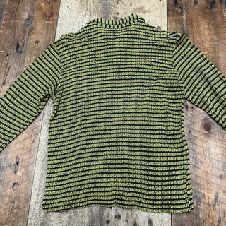 Vintage 60s Loop Collar Long Sleeve Polo Style Shirt