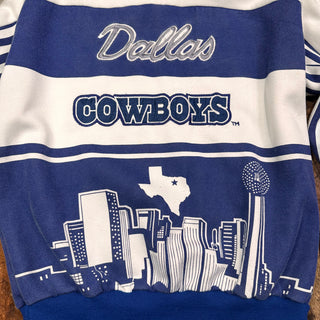 Vintage Dallas Cowboys Nike City Skyline Crewneck Sweatshirt Size Medium Blue White