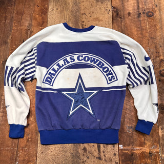 Vintage Dallas Cowboys Nike City Skyline Crewneck Sweatshirt Size Medium Blue White